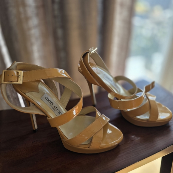 Jimmy Choo Tan Strappy Heels